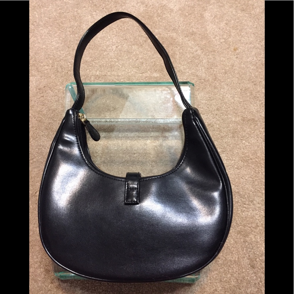 LIZ CLAIBORNE small black bag w/bling buckle - Picture 2 of 6